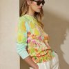 Mehrfarbige Rundhalspullover aus Baumwolle mit Ralph Lauren-Print für Damen