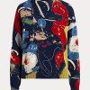 Mehrfarbige Rundhalspullover aus Baumwolle mit Ralph Lauren-Print für Damen