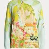 Mehrfarbige Rundhalspullover aus Baumwolle mit Ralph Lauren-Print für Damen