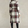 Mehrfarbige Wickelmäntel aus Wollmischung mit Fischgrätenmuster von Ralph Lauren für Damen