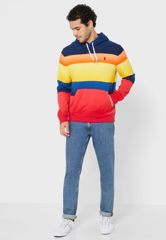 Mehrfarbiger Ralph Lauren Color Block Hoodie für Herren
