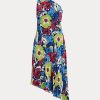 Mehrfarbiges One-Shoulder-Kleid aus Georgette mit Blumenmuster von Ralph Lauren für Damen