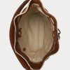 Natur/Schwarz/Lauren Tan Damen Ralph Lauren Stroh Große Andie Handtasche