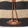 Natur/Schwarz/Lauren Tan Damen Ralph Lauren Stroh Große Andie Handtasche