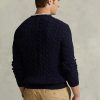 Navyblaue Ralph Lauren Pullover aus Baumwolle mit Zopfmuster für Herren