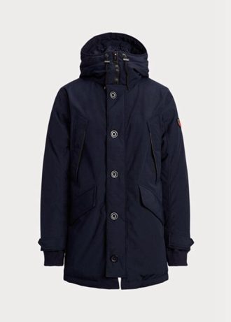Navyblaue wasserabweisende Daunenparka-Jacken von Ralph Lauren für Herren