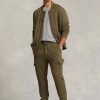 Olivgrüne Polo Ralph Lauren Cargo-Jogginghose aus luxuriösem Jersey für Herren