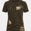 Olivgrüne Poloshirts aus Jersey mit Zebra-Print für Damen von Ralph Lauren