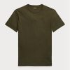 Olivgrüne Poloshirts für Herren von Ralph Lauren in Slim Fit mit Rundhalsausschnitt