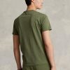 Olivgrüne Poloshirts für Herren von Ralph Lauren in Slim Fit mit Rundhalsausschnitt