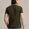 Olivgrüne Poloshirts für Herren von Ralph Lauren in Slim Fit mit Rundhalsausschnitt