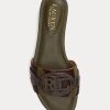 Olivgrüne Ralph Lauren Alegra Flache Schuhe aus Haircalf mit Zebra-Print für Damen