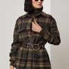 Olivgrüne Ralph Lauren Andrya Plaid Jacken für Damen