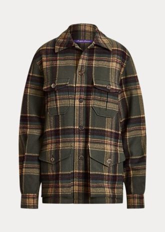 Olivgrüne Ralph Lauren Andrya Plaid Jacken für Damen