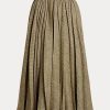 Olivgrüne Ralph Lauren Arnav Plissee-Röcke aus Broken-Twill für Damen