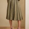 Olivgrüne Ralph Lauren Arnav Plissee-Röcke aus Broken-Twill für Damen