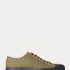 Olivgrüne Ralph Lauren Canvas-Sneaker für Herren