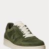 Olivgrüne Ralph Lauren Court Wildleder-Sneakers für Herren
