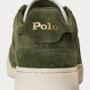 Olivgrüne Ralph Lauren Court Wildleder-Sneakers für Herren