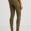 Olivgrüne Ralph Lauren Leggings aus Stretch-Jersey mit Zebra-Print für Damen