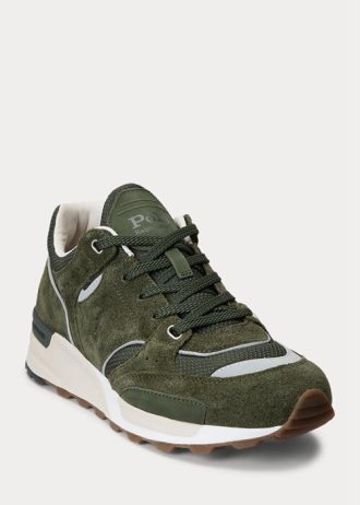 Olivgrüne Ralph Lauren Trackster 200 Sneakers für Herren