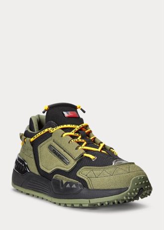 Olivgrüne / schwarze Ralph Lauren PS200 Sneakers für Herren