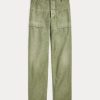 Olivgrüne Utility-Hose aus Baumwollsatin für Damen von Ralph Lauren