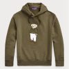 Olivgrüner Fleece-Hoodie mit Polo Bear von Ralph Lauren für Herren