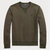 Olivgrünes, meliertes Doppelstrick-Sweatshirt von Ralph Lauren für Herren