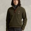 Olivgrünes Polo Bear-Sweatshirt aus gebürstetem Fleece für Herren von Ralph Lauren