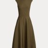 Olivgrünes Tageskleid „Omeria“ aus Baumwolle für Damen von Ralph Lauren