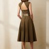 Olivgrünes Tageskleid „Omeria“ aus Baumwolle für Damen von Ralph Lauren