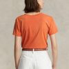 Orange Damen Ralph Lauren Rl Logo Jersey T Shirts