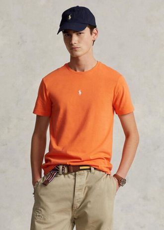 Orange Herren Ralph Lauren Custom Slim Fit Rundhals-T-Shirts