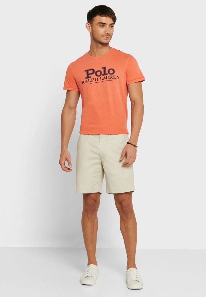 Orange Herren Ralph Lauren Logo Rundhals T-Shirts