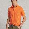 Orange Poloshirts aus Mesh für Herren von Ralph Lauren im Custom Slim Fit