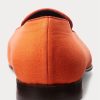 Orange Ralph Lauren Alonzo bestickte Leinenschuhe für Herren