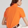 Orange Ralph Lauren Classic Fit Mesh-Poloshirts für Damen