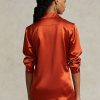 Orange Ralph Lauren Damen Mulberry Silk Shir Shirts