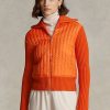 Orangefarbene Ralph Lauren Hybrid-Jacken mit Trichterkragen für Damen