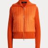 Orangefarbene Ralph Lauren Hybrid-Jacken mit Trichterkragen für Damen