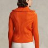 Orangefarbene Ralph Lauren Hybrid-Jacken mit Trichterkragen für Damen