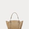 Pale Honey Damen Ralph Lauren Soft Ricky 18 Handtasche aus Kalbswildleder