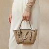 Pale Honey Damen Ralph Lauren Soft Ricky 18 Handtasche aus Kalbswildleder