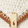 Parchment Cream Damen Ralph Lauren Polo ID Crochet Envelope Chain Umhängetaschen