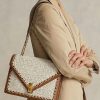 Parchment Cream Damen Ralph Lauren Polo ID Crochet Envelope Chain Umhängetaschen
