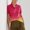 Pink / Orange / Gelbe Poloshirts aus Dip-Dyed-Piqué für Damen von Ralph Lauren