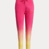 Pink / Orange / Gelbe Ralph Lauren Dip-Dyed French Terry Jogginghose für Damen