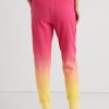 Pink / Orange / Gelbe Ralph Lauren Dip-Dyed French Terry Jogginghose für Damen