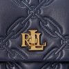 Raffinierte, mittelgroße Umhängetaschen aus gestepptem Nappaleder für Damen von Ralph Lauren in Marineblau